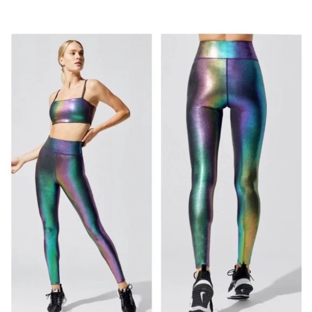 Carbon38 Luminous Leggings in Oil Slick Size Medium